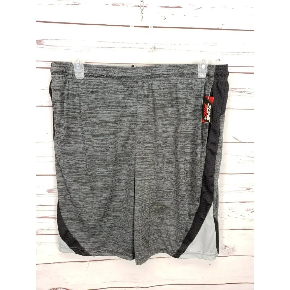 Zone Pro XL gray‎ black silver Athletic Gym Running mens Shorts
